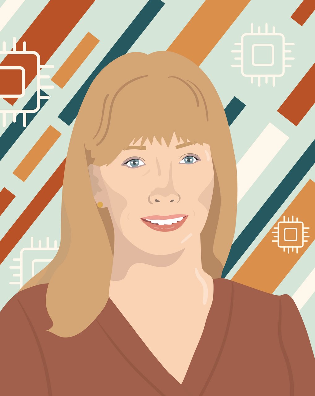 A portrait of the Computer scientist and Inventor Lynn Conway.