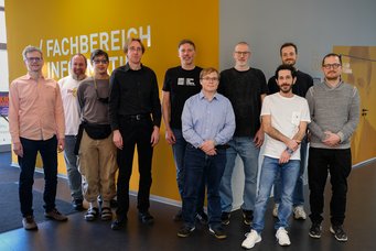 The project participants at the kick-off meeting on 17 April 2026 (from left to right): Professor Bodo Igler (HSRM), Professor Peter Schwabe (MPI-SP), Professor Bo-Yin Yang and Professor Ruben Niederhagen (Academia Sinica), Professor Christoph Krauß (h_da), Professor Marc Stöttinger (HSRM), Professor Alexander Wiesmaier (h_da), Nouri Alnahawi (h_da), Julius Marx (HSRM) and Dr. Richard Petri (MPI-SP). The project participants at the kick-off meeting on 17 April 2026 (from left to right): Professor Bodo Igler (HSRM), Professor Peter Schwabe (MPI-SP), Professor Bo-Yin Yang and Professor Ruben Niederhagen (Academia Sinica), Professor Christoph Krauß (h_da), Professor Marc Stöttinger (HSRM), Professor Alexander Wiesmaier (h_da), Nouri Alnahawi (h_da), Julius Marx (HSRM) and Dr. Richard Petri (MPI-SP). Photo: h_da / Michael Caspar