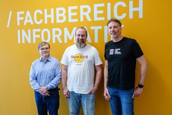 Core team of the DFG project (from left to right): Computer science professors Marc Stöttinger, Peter Schwabe and Christoph Krauß. Core team of the DFG project (from left to right): Computer science professors Marc Stöttinger, Peter Schwabe and Christoph Krauß.