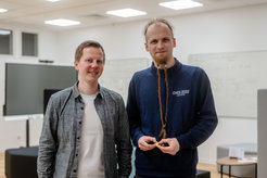 Steffen Becker (on the left) and Endres Puschner develop methods to identify manipulations on chips.